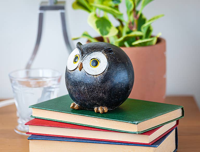 Round Ball Owl-Black-4"H