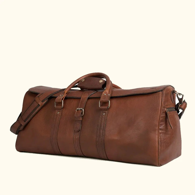 Handmade 24" Inch Leather Duffle Travel Weekender Bag