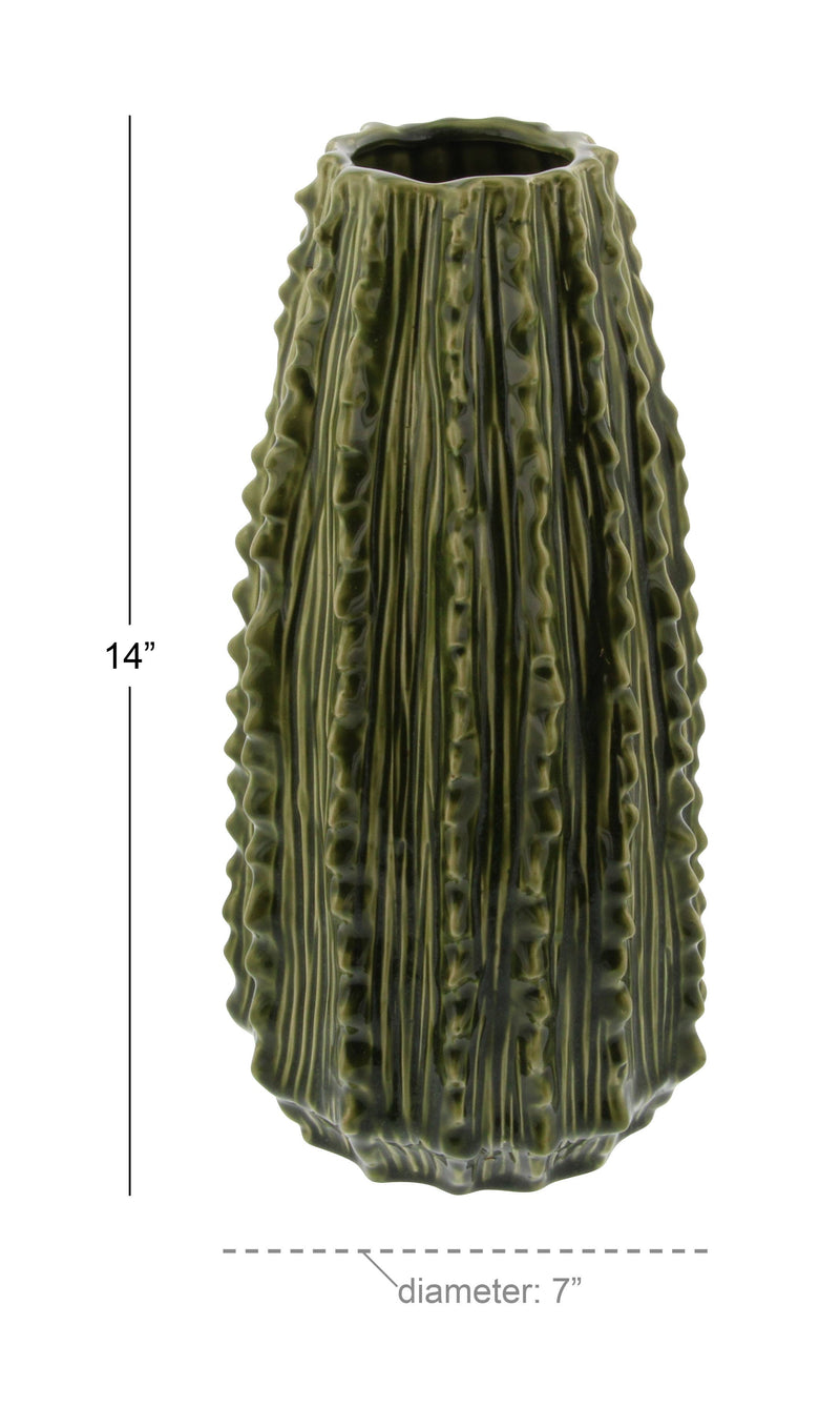 A-62195: CERAMIC CACTUS VASE 7"W, 14"H