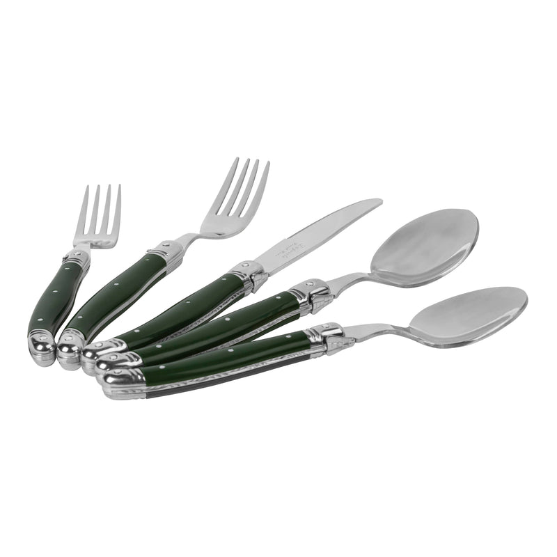 Laguiole Connoisseur 20-Piece 18/10 SS Douglas Fir Flatware 