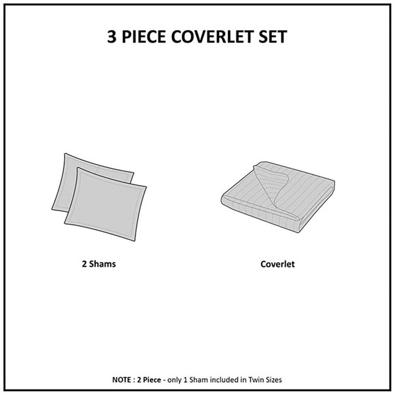 Velvet 3-Piece Quilt Set, Rust Orange