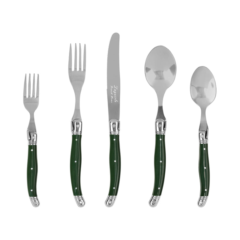 Laguiole Connoisseur 20-Piece 18/10 SS Douglas Fir Flatware 