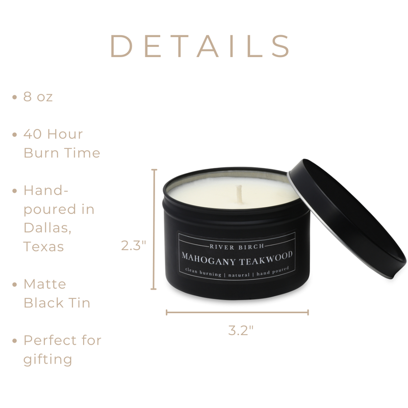 8oz Mahogany Teakwood - Black Tin