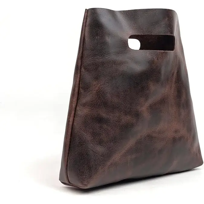 Minimalist Handmade Handbag | Full Grain Leather Grocery Bag