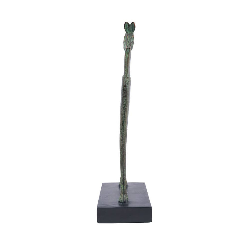 8.5x4x14" Horse Sculpture On Stand - Green/Bronze