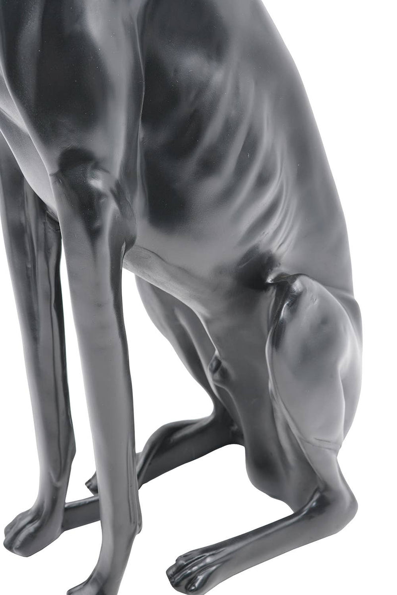 8x14x28.5" Sit Greyhound Statue - Black