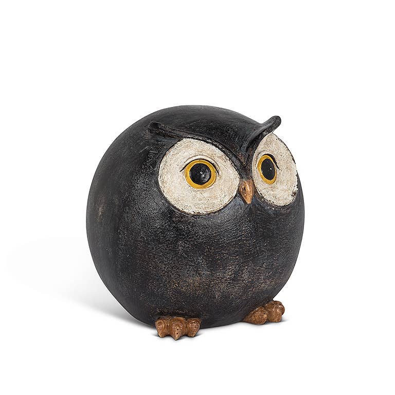 Round Ball Owl-Black-4"H