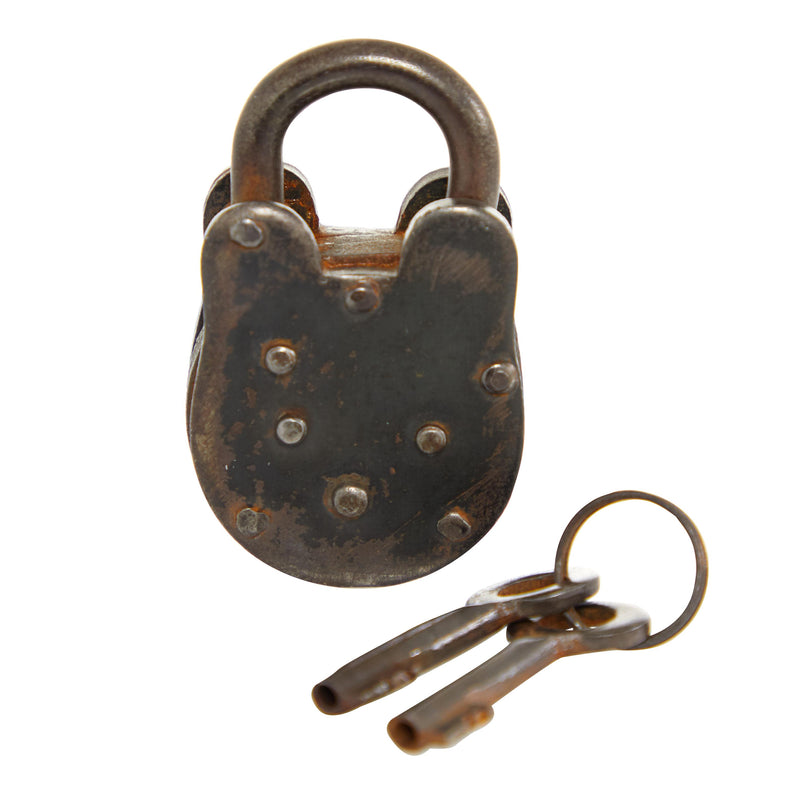 A-01102: METAL BRASS LOCK & KEYS 2"W, 3"H