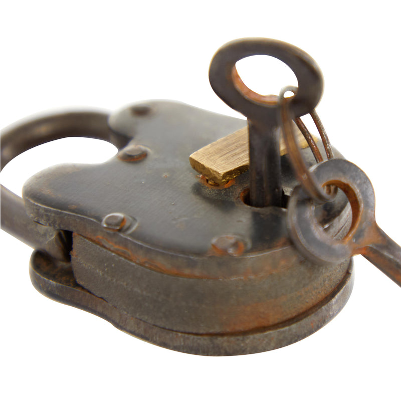 A-01102: METAL BRASS LOCK & KEYS 2"W, 3"H