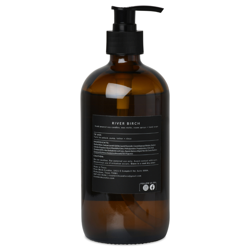 Sea Salt + Citrus  -16oz Amber Glass Soap-Handmade-Hand Wash