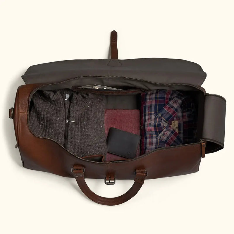 Handmade 24" Inch Leather Duffle Travel Weekender Bag
