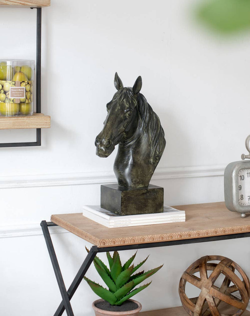 13x6x16" Bronze Polyresin Horse Head Bust