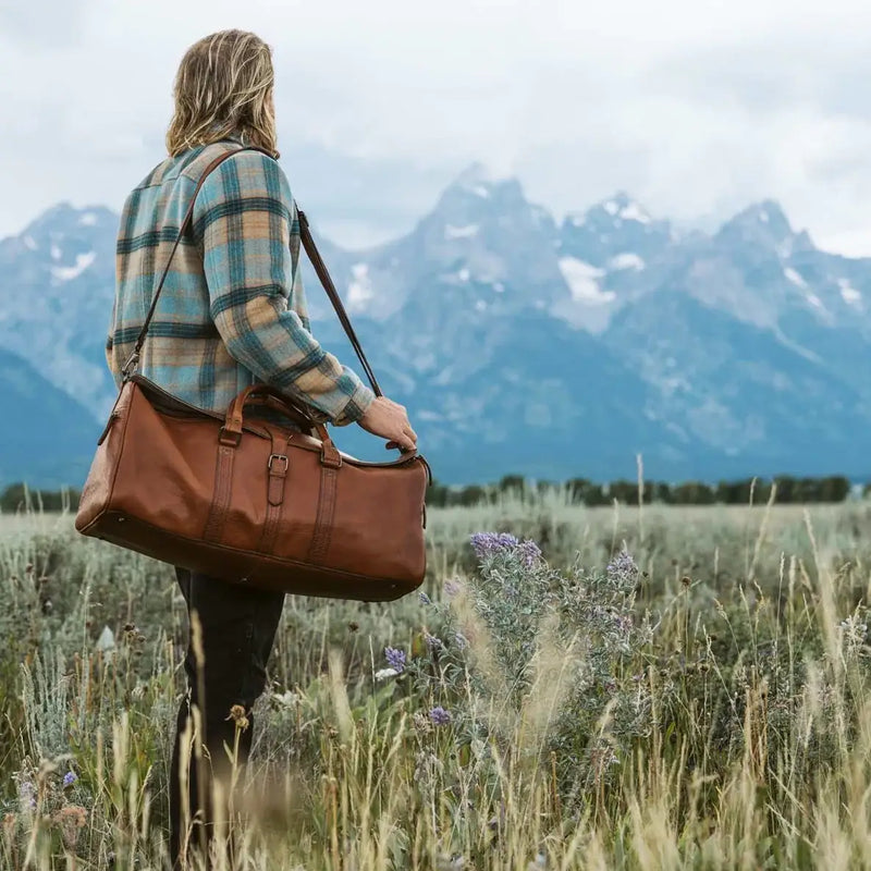 Handmade 24" Inch Leather Duffle Travel Weekender Bag