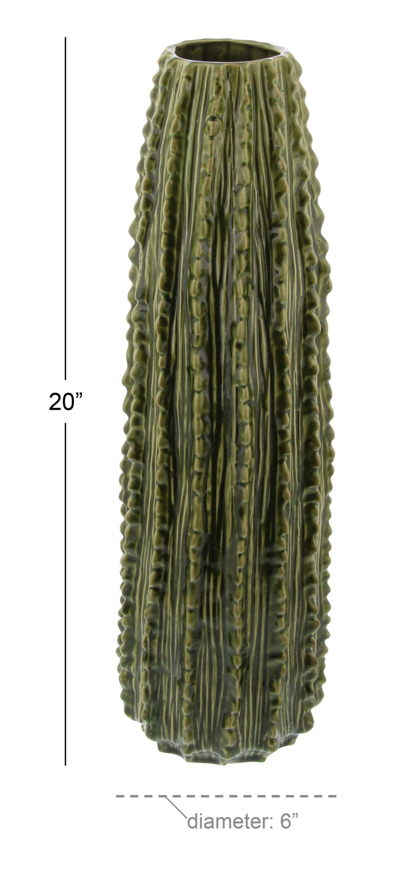 A-62196: CERAMIC CACTUS VASE 6"W, 20"H