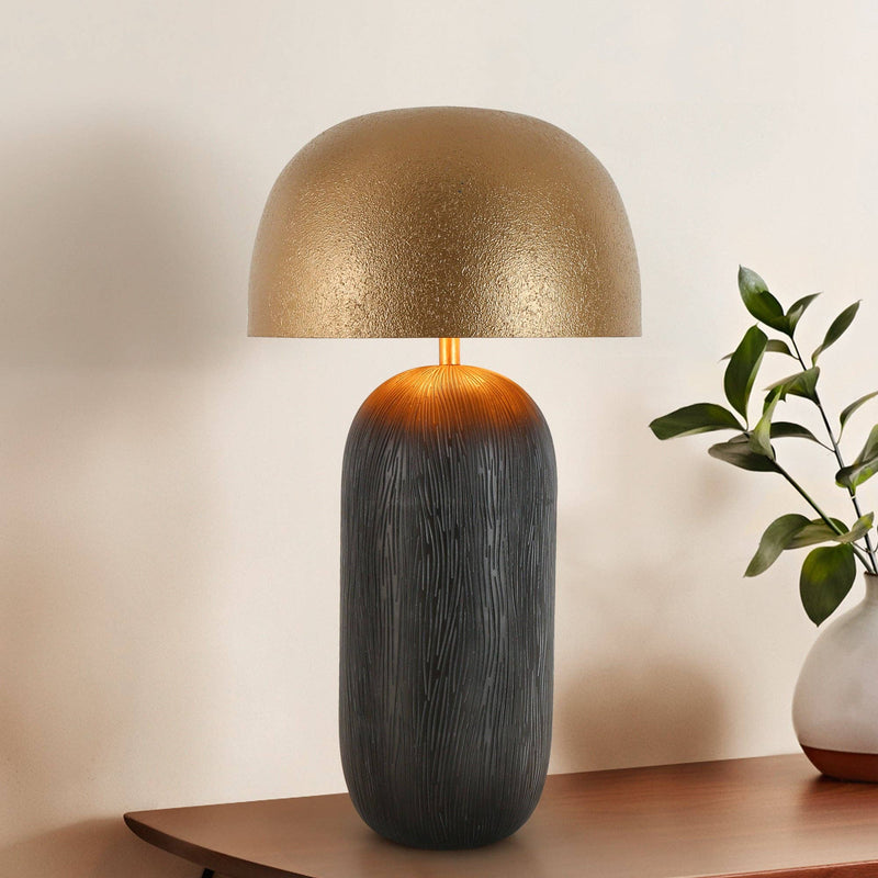 Hecami 2-Light Black and Gold Table Lamp