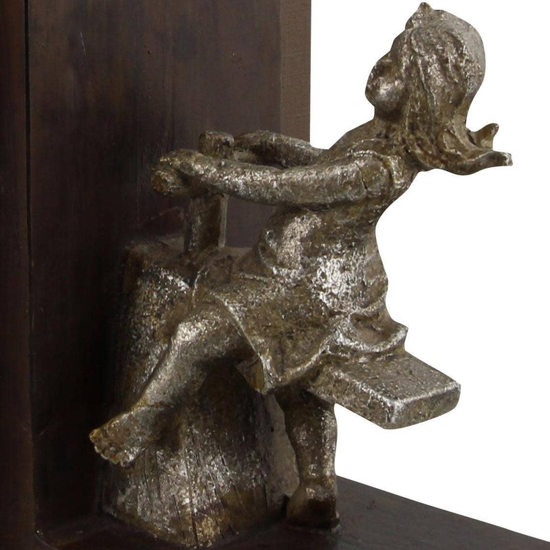 A-64717: POLYSTONE BOY & GIRL BOOKEND PAIR 4"W, 8"H