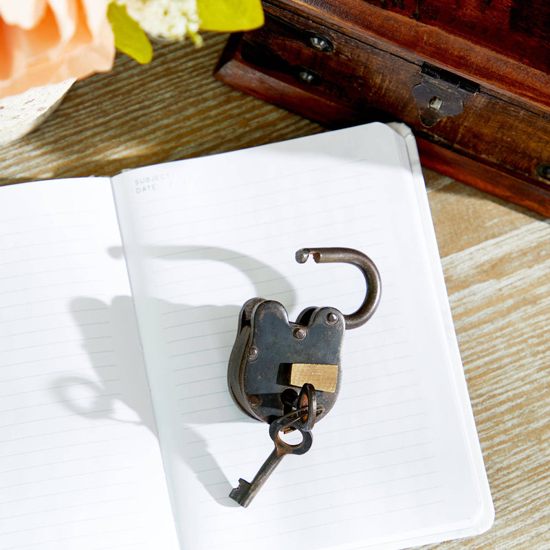 A-01102: METAL BRASS LOCK & KEYS 2"W, 3"H