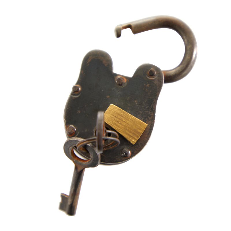 A-01102: METAL BRASS LOCK & KEYS 2"W, 3"H