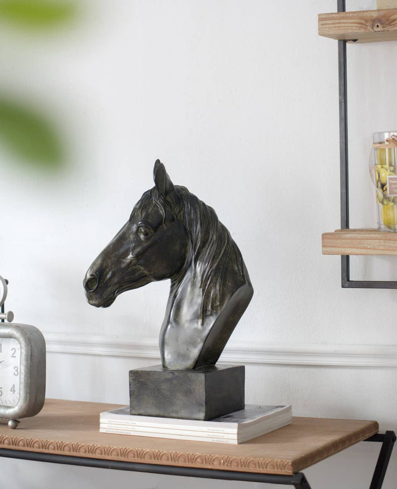 13x6x16" Bronze Polyresin Horse Head Bust