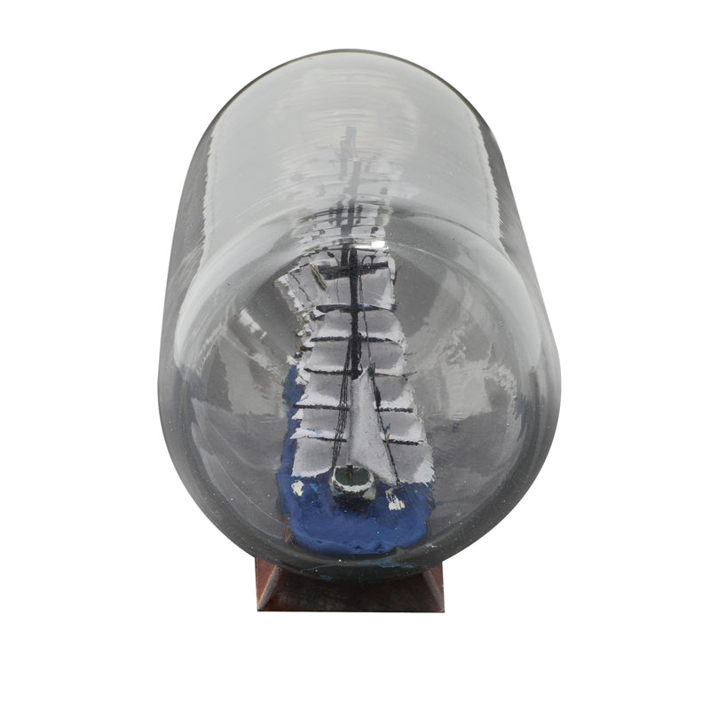 A-71642: GLASS SHIP IN A BOTTLE 13"W, 5"H