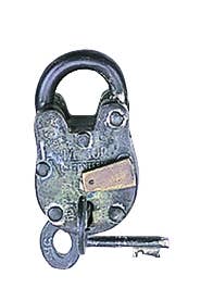 A-01103: METAL BRASS LOCK & KEYS 2"W, 3"H