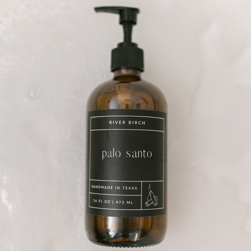 Palo Santo  - 16oz Amber Glass Soap-Handmade-Hand Wash