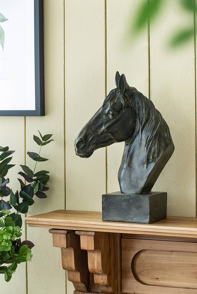 13x6x16" Bronze Polyresin Horse Head Bust