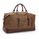 Tuzech Vintage Waxed Canvas Leather Duffel Weekender Bag