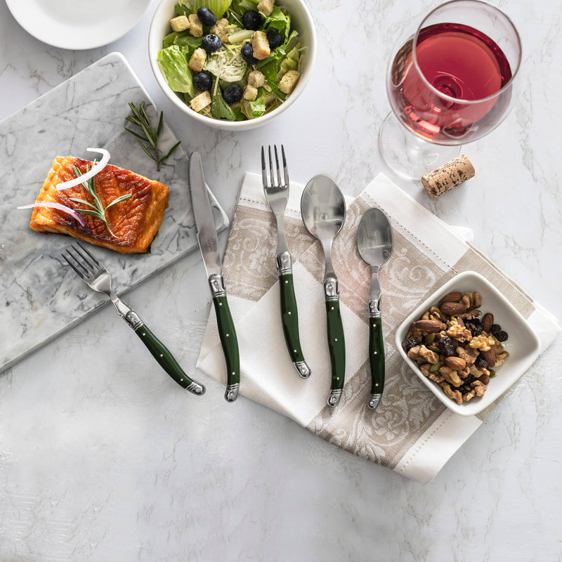 Laguiole Connoisseur 20-Piece 18/10 SS Douglas Fir Flatware 