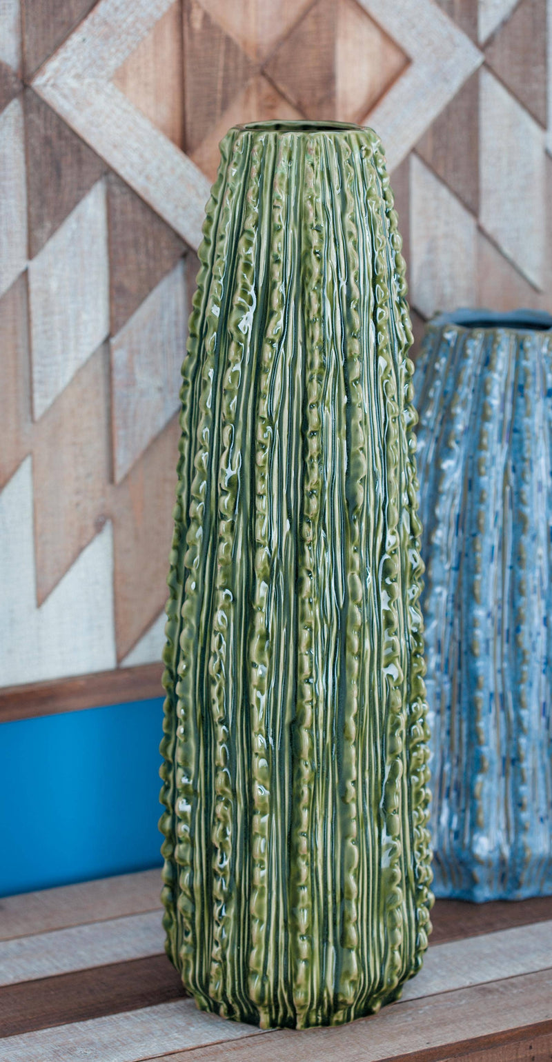A-62196: CERAMIC CACTUS VASE 6"W, 20"H