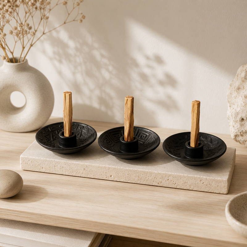 Chulucanas Black Matte Ceramic | Palo Santo Holder