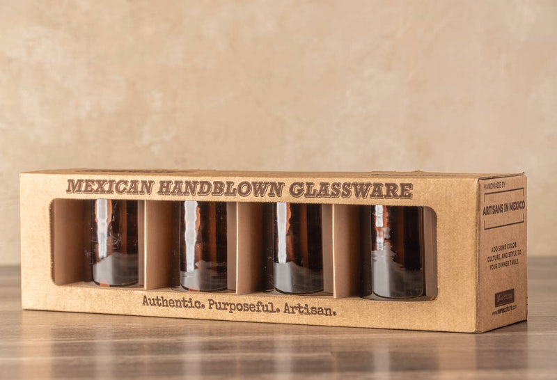Handblown Mexican DOF Glasses - Tamarind