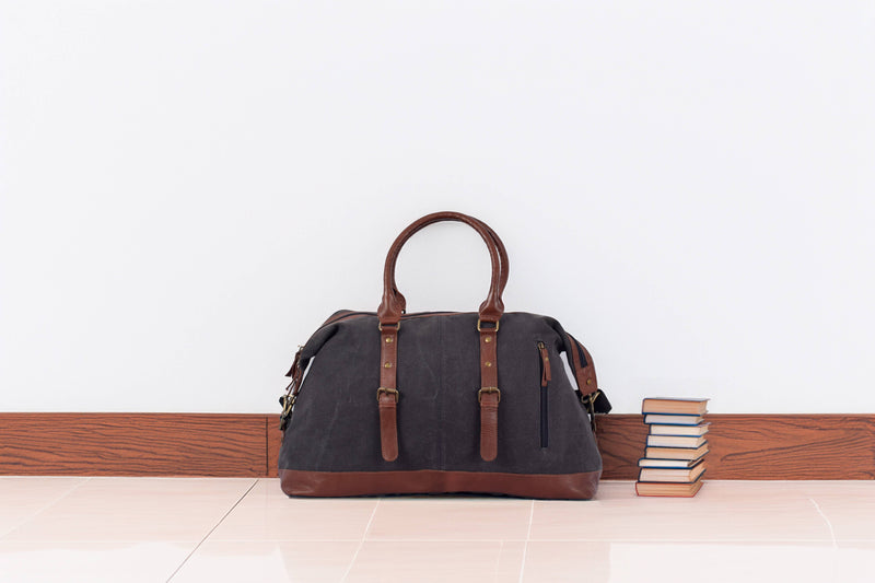 EXPLORER DUFFLE, NAVY  M-1842 (ORIGINAL LEATHER)