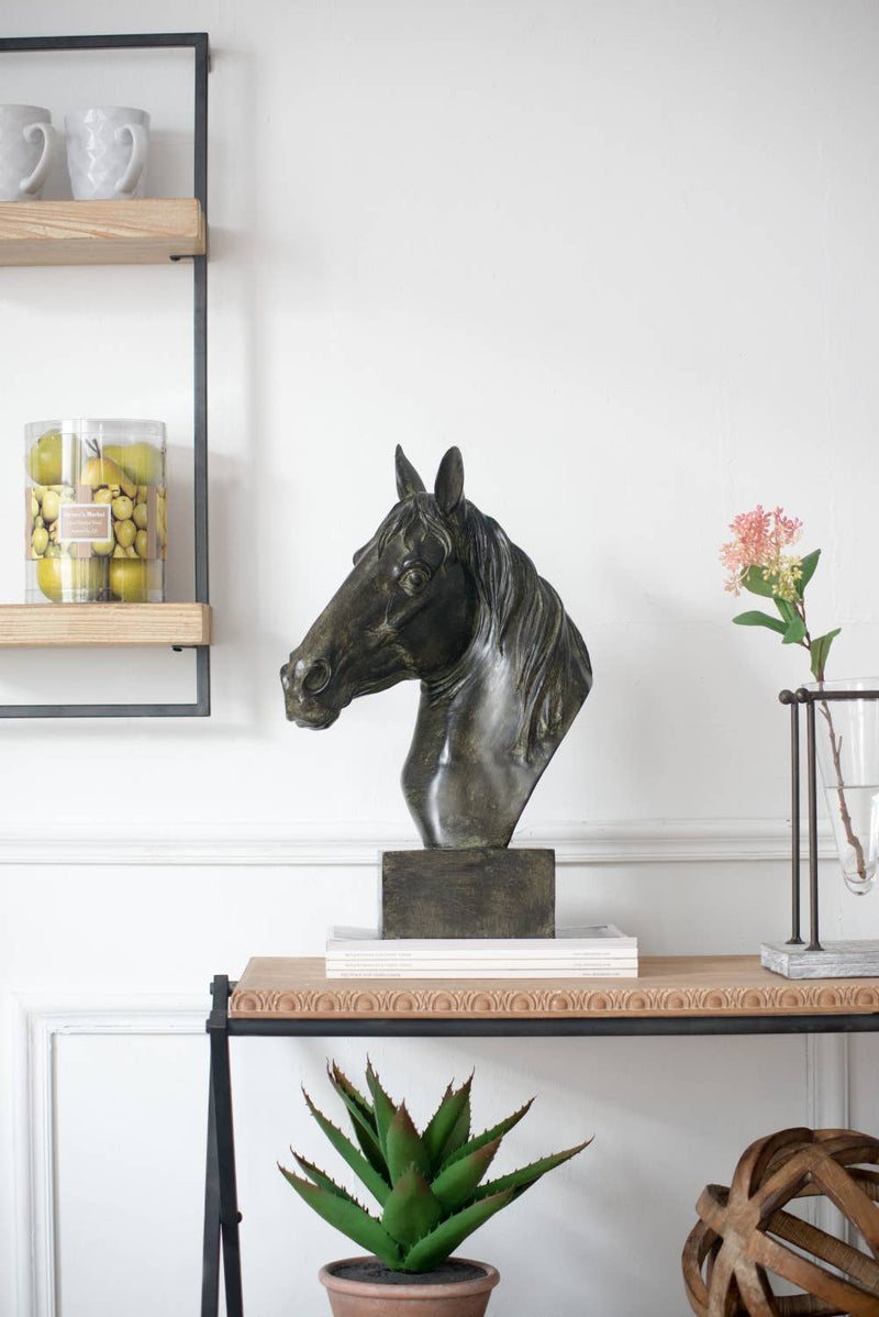13x6x16" Bronze Polyresin Horse Head Bust