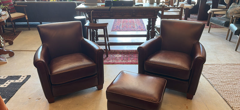 Pottery Barn Leather Chairs