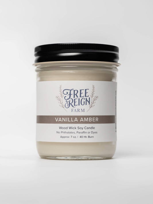 Vanilla Amber: Wood Wick Soy Candle