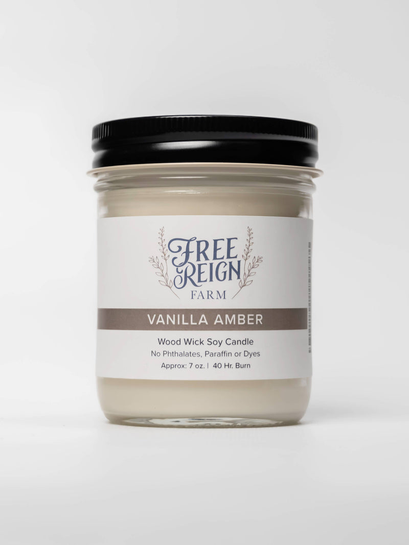 Vanilla Amber: Wood Wick Soy Candle
