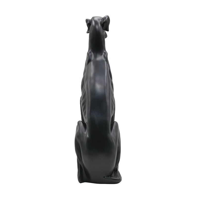 8x14x28.5" Sit Greyhound Statue - Black