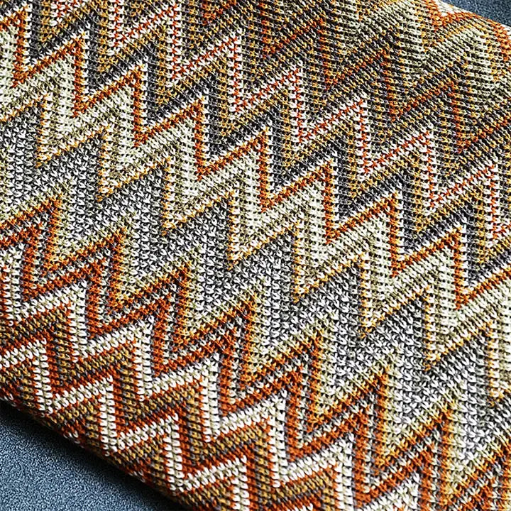 Green-Brown Zigzag Soft Boho Throw Blanket
