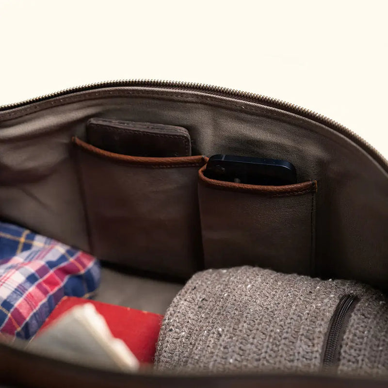 Handmade 24" Inch Leather Duffle Travel Weekender Bag