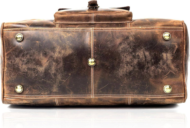 Tuzech Large Duffel Luggage leather Travel Bag Duffel bag Gym Bag Airplane cabin Approved Carry On Overnight Leather Weekender Mens Duffle Bag For Men and Women 20 Inch