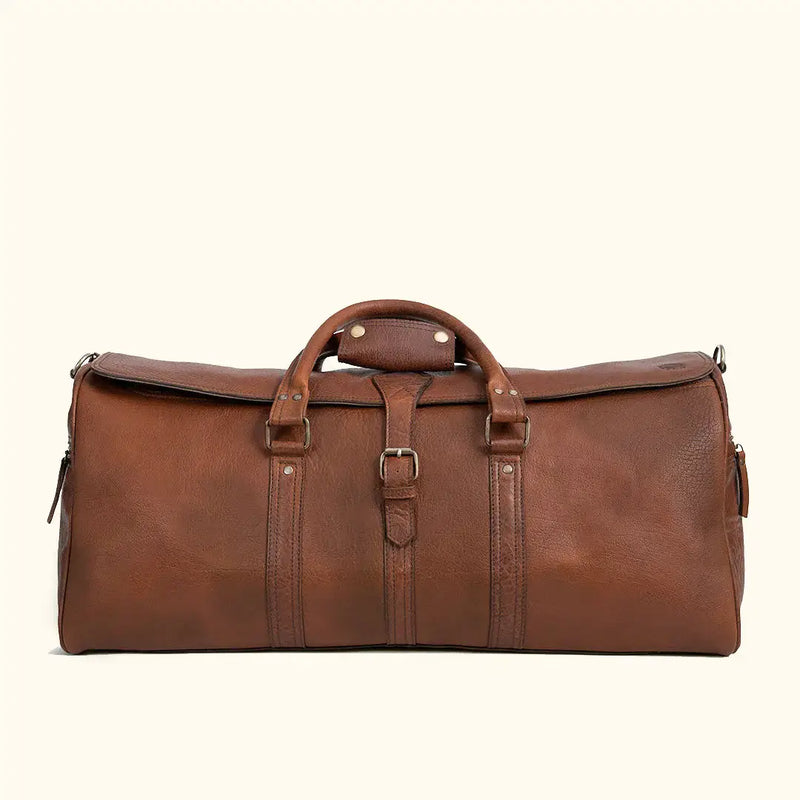 Handmade 24" Inch Leather Duffle Travel Weekender Bag