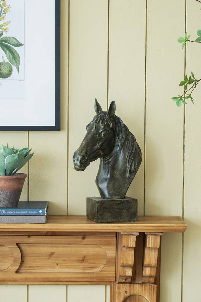 13x6x16" Bronze Polyresin Horse Head Bust