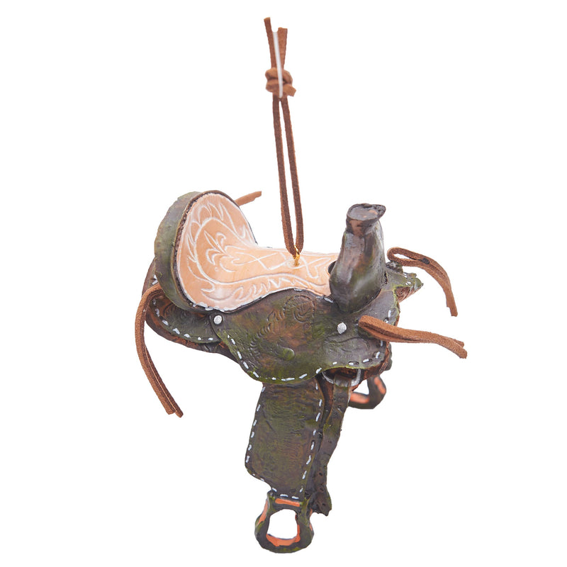 Christmas Western Horse Saddle Ornament