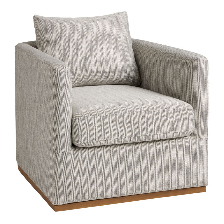 Gabby Home Black and White Herringbone Club Chairs