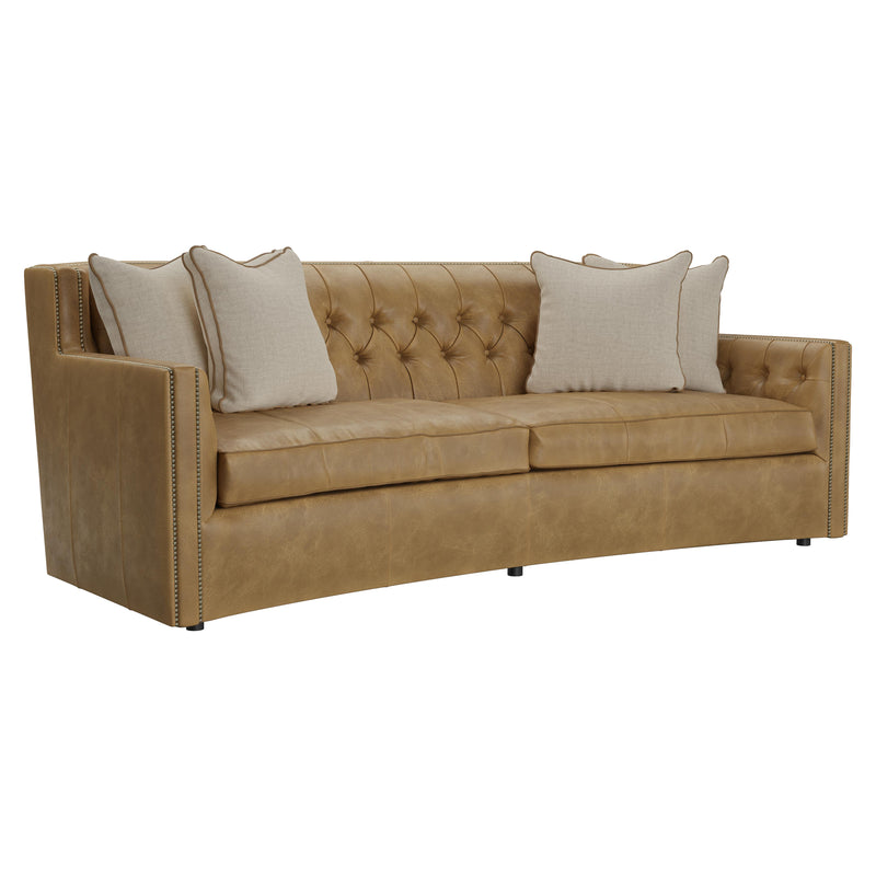 Bernhardt: Candace Leather Curved Sofa