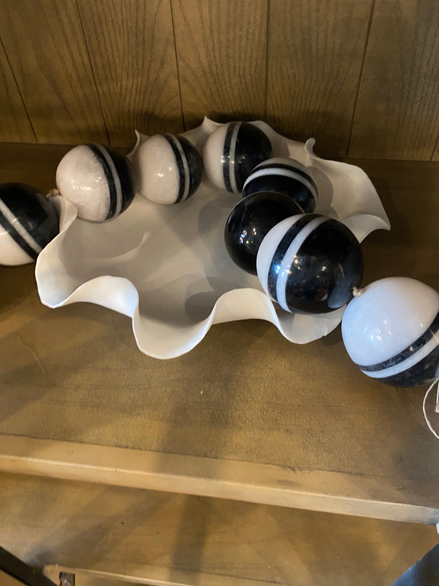Black and white decorative beads