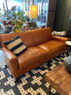 Klaussner Leather Sofa/Camel colored