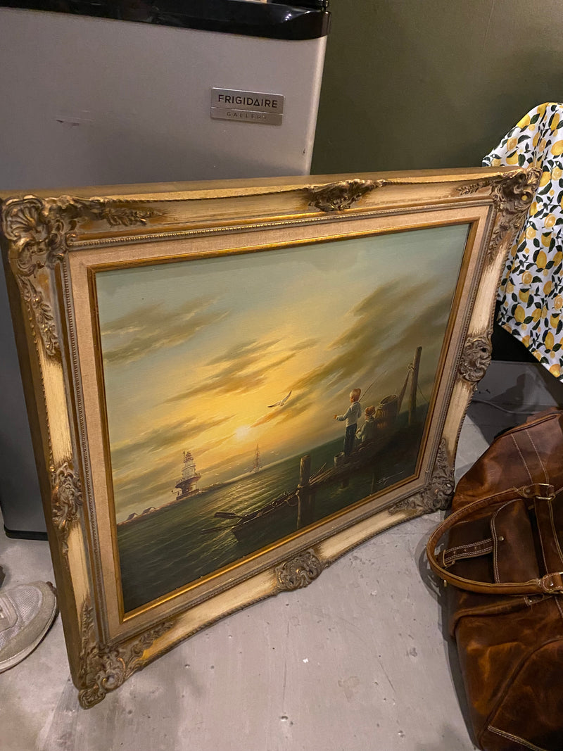 Painting of Kids Fishing