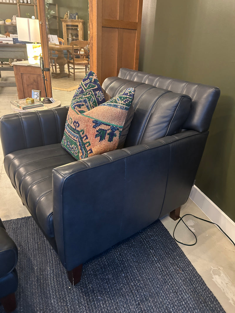 Navy Leather Chair